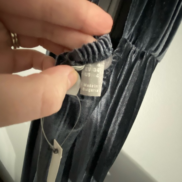 ASOS dress, grey/blue velvet - Picture 5 of 5